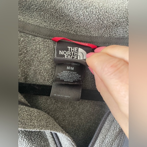 The north face charcoal grey fleece long sleeve quarter zip sweater - Picture 2 of 3